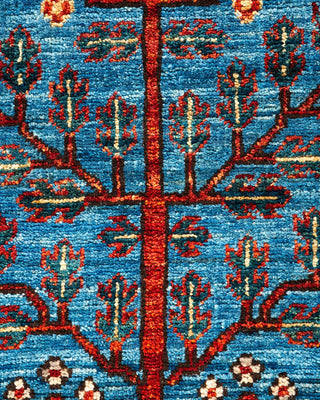 Traditional Serapi Light Blue Wool Area Rug 4' 11" x 8' 0" - Solo Rugs