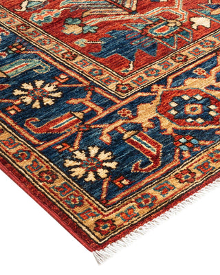 Traditional Serapi Orange Wool Area Rug 5' 1" x 9' 11" - Solo Rugs