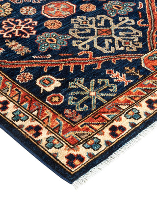 Traditional Serapi Blue Wool Area Rug 5' 1" x 6' 9" - Solo Rugs