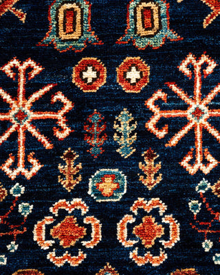 Traditional Serapi Blue Wool Area Rug 5' 1" x 6' 9" - Solo Rugs