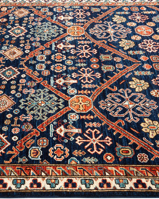 Traditional Serapi Blue Wool Area Rug 5' 1" x 6' 9" - Solo Rugs