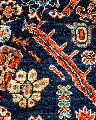 Traditional Serapi Blue Wool Area Rug 5' 1" x 6' 9" - Solo Rugs