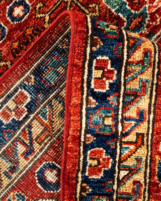 Traditional Serapi Orange Wool Area Rug 5' 0" x 6' 5" - Solo Rugs