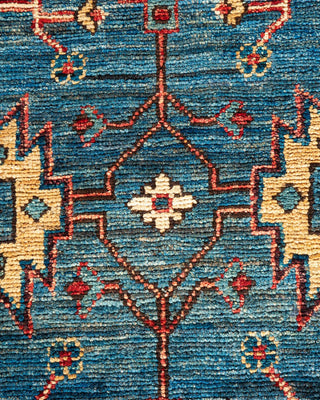 Traditional Serapi Light Blue Wool Area Rug 5' 0" x 6' 9" - Solo Rugs