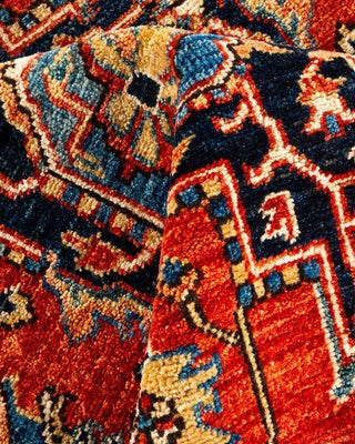 Traditional Serapi Orange Wool Area Rug 4' 11" x 7' 1" - Solo Rugs