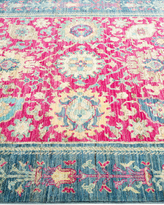 Traditional Serapi Purple Wool Area Rug 4' 8" x 6' 1" - Solo Rugs