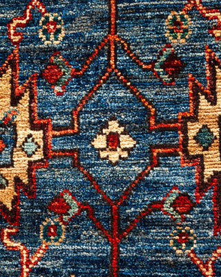 Traditional Serapi Light Blue Wool Area Rug 3' 11" x 6' 2" - Solo Rugs