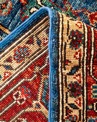 Traditional Serapi Light Blue Wool Area Rug 3' 11" x 6' 2" - Solo Rugs