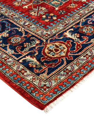 Traditional Serapi Orange Wool Area Rug 4' 2" x 6' 2" - Solo Rugs
