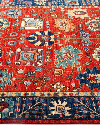 Traditional Serapi Orange Wool Area Rug 4' 0" x 6' 1" - Solo Rugs