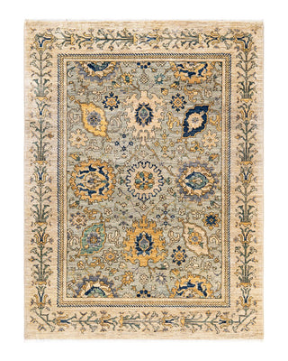 Traditional Serapi Gray Wool Area Rug 4' 7" x 6' 2" - Solo Rugs
