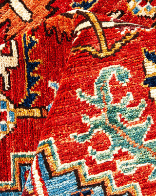 Traditional Serapi Orange Wool Area Rug 4' 1" x 5' 10" - Solo Rugs