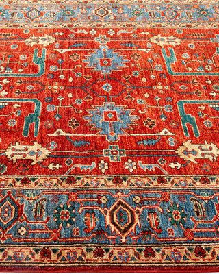 Traditional Serapi Orange Wool Area Rug 4' 3" x 5' 10" - Solo Rugs