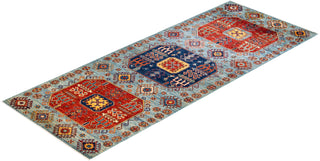 Traditional Serapi Light Blue Wool Runner 3' 11" x 10' 3" - Solo Rugs