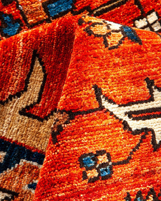 Traditional Serapi Orange Wool Runner 4' 1" x 11' 3" - Solo Rugs