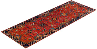 Traditional Serapi Orange Wool Runner 4' 2" x 11' 8" - Solo Rugs