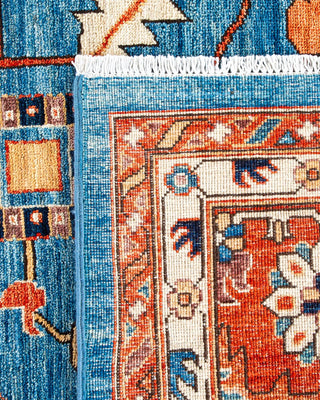 Traditional Serapi Light Blue Wool Area Rug 11' 10" x 14' 8" - Solo Rugs