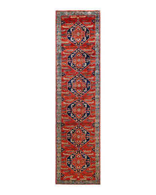 Traditional Serapi Orange Wool Runner 3' 0" x 11' 10" - Solo Rugs