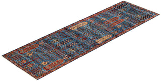 Traditional Serapi Light Blue Wool Runner 2' 9" x 9' 0" - Solo Rugs