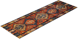 Traditional Serapi Orange Wool Runner 3' 3" x 9' 11" - Solo Rugs