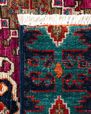 Traditional Serapi Purple Wool Runner 3' 4" x 13' 10" - Solo Rugs