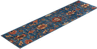 Traditional Serapi Light Blue Wool Runner 2' 8" x 10' 8" - Solo Rugs