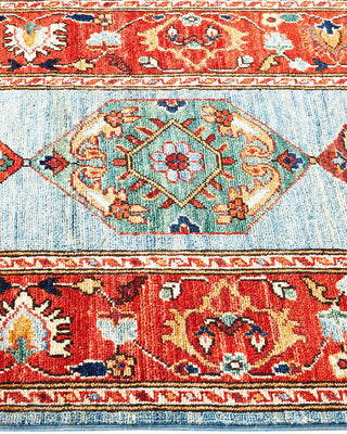 Traditional Serapi Light Blue Wool Runner 2' 6" x 7' 10" - Solo Rugs