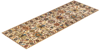 Traditional Serapi Ivory Wool Runner 2' 10" x 7' 11" - Solo Rugs