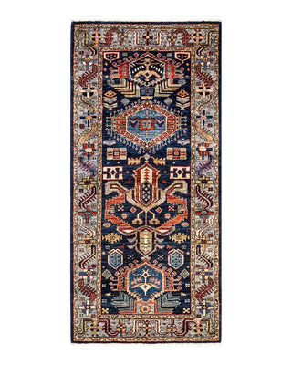 Traditional Serapi Blue Wool Runner 2' 9" x 5' 11" - Solo Rugs