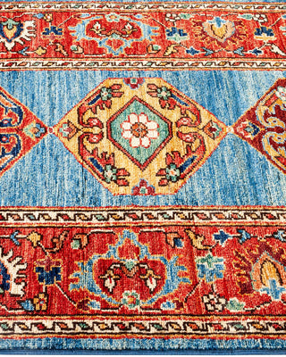 Traditional Serapi Light Blue Wool Runner 2' 7" x 6' 1" - Solo Rugs