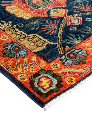 Traditional Serapi Blue Wool Runner 2' 7" x 9' 8" - Solo Rugs