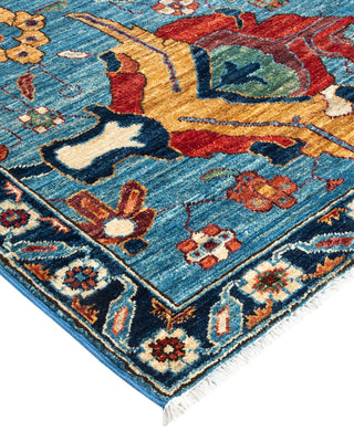 Traditional Serapi Light Blue Wool Runner 3' 0" x 9' 10" - Solo Rugs