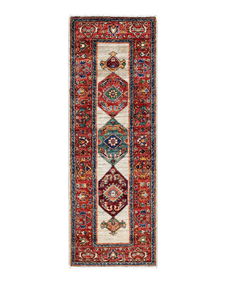 Traditional Serapi Ivory Wool Area Rug 2' 0" x 5' 9" - Solo Rugs