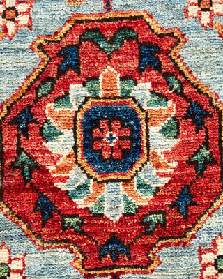 Traditional Serapi Light Blue Wool Area Rug 2' 4" x 6' 0" - Solo Rugs