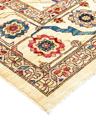 Traditional Serapi Ivory Wool Area Rug 8' 10" x 12' 1" - Solo Rugs