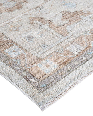 Traditional Oushak Ivory Wool Area Rug 10' 2" x 14' 0" - Solo Rugs