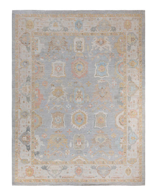 Traditional Oushak Gray Wool Area Rug 8' 9" x 11' 8" - Solo Rugs