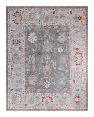 Traditional Oushak Gray Wool Area Rug 9' 1" x 11' 8" - Solo Rugs