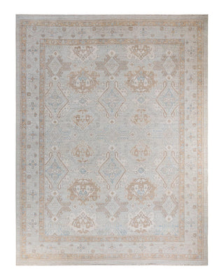 Traditional Oushak Ivory Wool Area Rug 9' 1" x 11' 10" - Solo Rugs