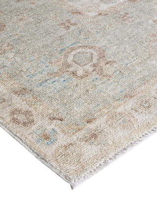 Traditional Oushak Ivory Wool Area Rug 8' 10" x 11' 11" - Solo Rugs