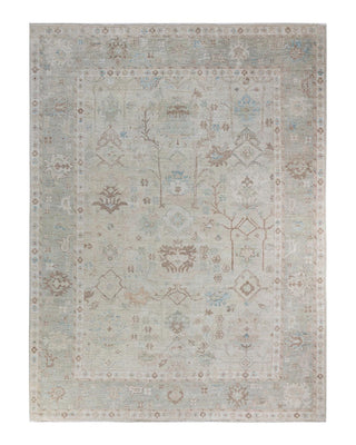 Traditional Oushak Ivory Wool Area Rug 8' 10" x 11' 11" - Solo Rugs