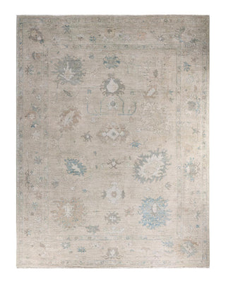 Traditional Oushak Ivory Wool Area Rug 8' 9" x 11' 7" - Solo Rugs