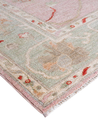 Traditional Oushak Pink Wool Area Rug 8' 0" x 10' 0" - Solo Rugs