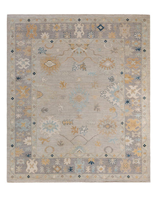 Traditional Oushak Ivory Wool Area Rug 8' 4" x 9' 9" - Solo Rugs