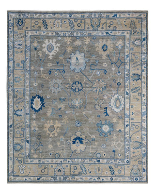 Traditional Oushak Gray Wool Area Rug 8' 1" x 9' 10" - Solo Rugs