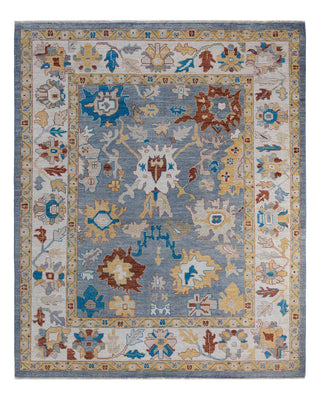 Traditional Oushak Gray Wool Area Rug 8' 1" x 9' 9" - Solo Rugs