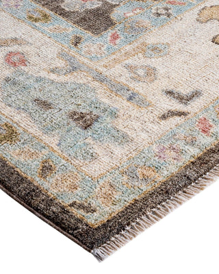 Traditional Oushak Brown Wool Area Rug 6' 1" x 9' 4" - Solo Rugs