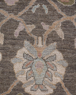 Traditional Oushak Brown Wool Area Rug 6' 1" x 9' 4" - Solo Rugs