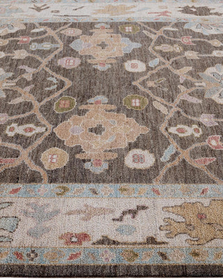 Traditional Oushak Brown Wool Area Rug 6' 1" x 9' 4" - Solo Rugs
