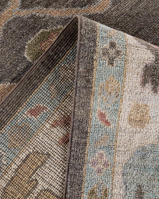 Traditional Oushak Brown Wool Area Rug 6' 1" x 9' 4" - Solo Rugs